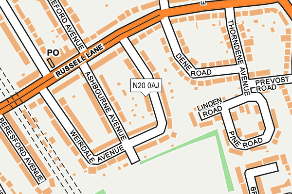 N20 0AJ map - OS OpenMap – Local (Ordnance Survey) N20 0AJ map - OS OpenMap – Local (Ordnance Survey)