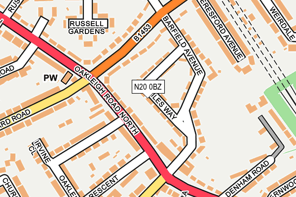 N20 0BZ map - OS OpenMap – Local (Ordnance Survey) N20 0BZ map - OS OpenMap – Local (Ordnance Survey)