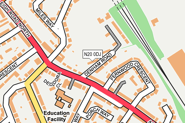 N20 0DJ map - OS OpenMap – Local (Ordnance Survey) N20 0DJ map - OS OpenMap – Local (Ordnance Survey)