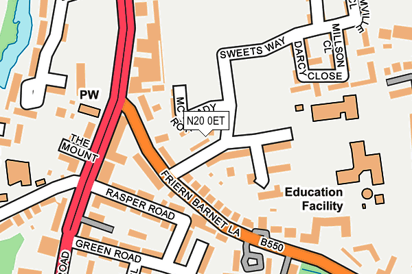 N20 0ET map - OS OpenMap – Local (Ordnance Survey) N20 0ET map - OS OpenMap – Local (Ordnance Survey)