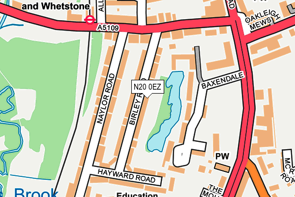 N20 0EZ map - OS OpenMap – Local (Ordnance Survey)