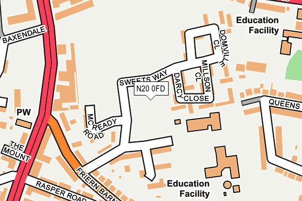 N20 0FD map - OS OpenMap – Local (Ordnance Survey) N20 0FD map - OS OpenMap – Local (Ordnance Survey)