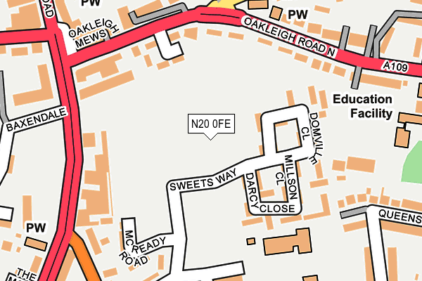 N20 0FE map - OS OpenMap – Local (Ordnance Survey) N20 0FE map - OS OpenMap – Local (Ordnance Survey)