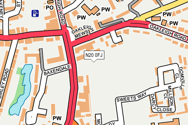 N20 0FJ map - OS OpenMap – Local (Ordnance Survey) N20 0FJ map - OS OpenMap – Local (Ordnance Survey)