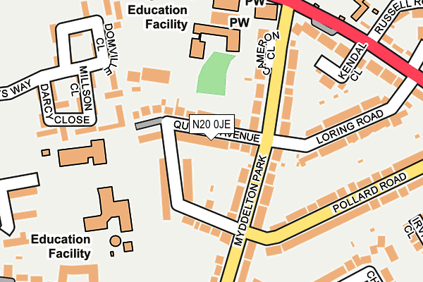 N20 0JE map - OS OpenMap – Local (Ordnance Survey) N20 0JE map - OS OpenMap – Local (Ordnance Survey)
