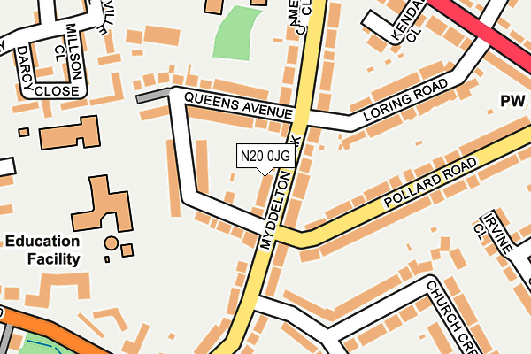 N20 0JG map - OS OpenMap – Local (Ordnance Survey) N20 0JG map - OS OpenMap – Local (Ordnance Survey)