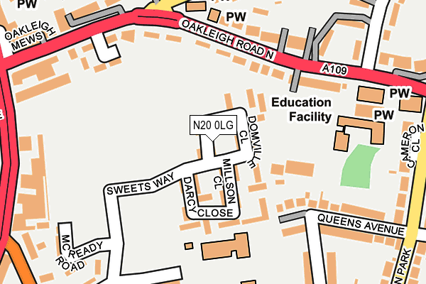 N20 0LG map - OS OpenMap – Local (Ordnance Survey) N20 0LG map - OS OpenMap – Local (Ordnance Survey)