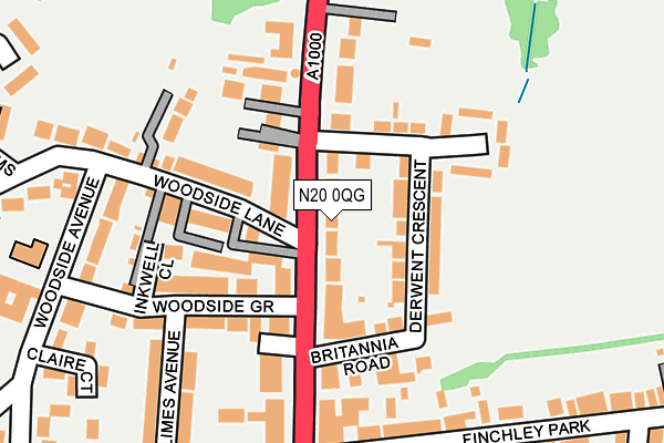 N20 0QG map - OS OpenMap – Local (Ordnance Survey)