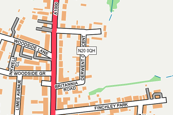 N20 0QH map - OS OpenMap – Local (Ordnance Survey)