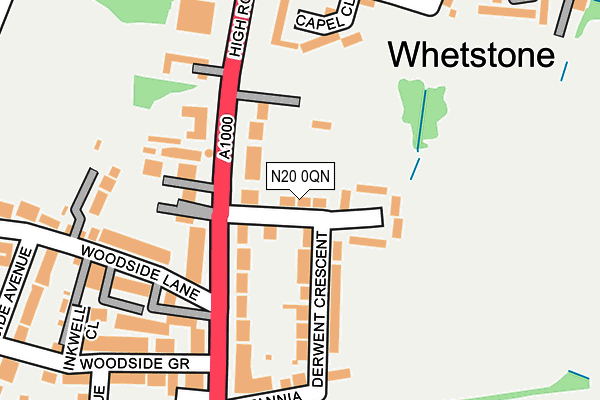 N20 0QN map - OS OpenMap – Local (Ordnance Survey)