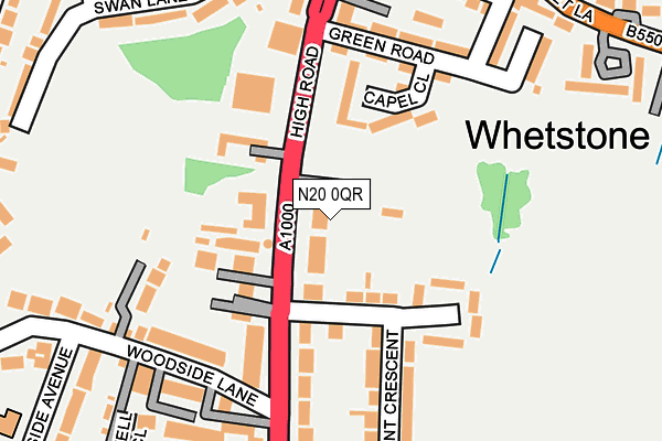 N20 0QR map - OS OpenMap – Local (Ordnance Survey)