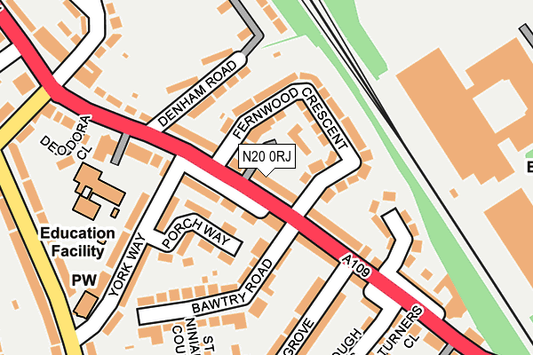 N20 0RJ map - OS OpenMap – Local (Ordnance Survey) N20 0RJ map - OS OpenMap – Local (Ordnance Survey)