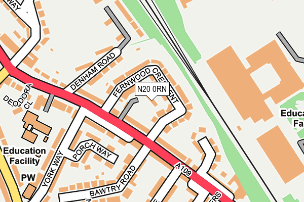 N20 0RN map - OS OpenMap – Local (Ordnance Survey) N20 0RN map - OS OpenMap – Local (Ordnance Survey)