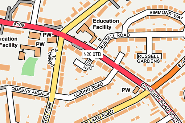 N20 0TD map - OS OpenMap – Local (Ordnance Survey) N20 0TD map - OS OpenMap – Local (Ordnance Survey)