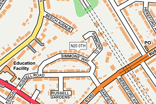 N20 0TH map - OS OpenMap – Local (Ordnance Survey) N20 0TH map - OS OpenMap – Local (Ordnance Survey)