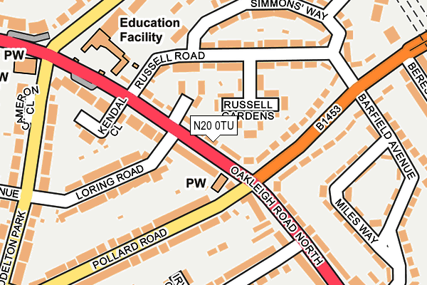 N20 0TU map - OS OpenMap – Local (Ordnance Survey) N20 0TU map - OS OpenMap – Local (Ordnance Survey)