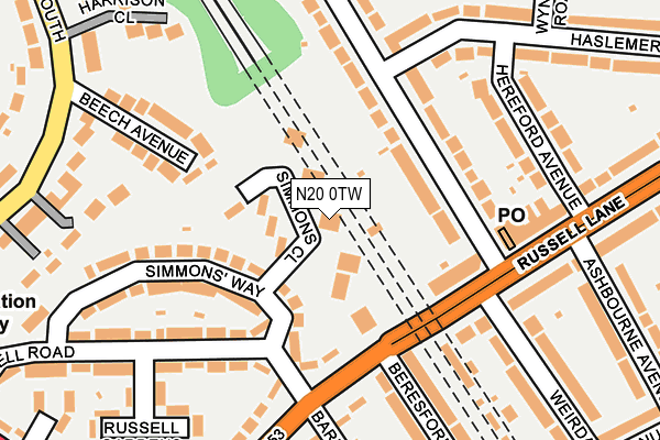 N20 0TW map - OS OpenMap – Local (Ordnance Survey) N20 0TW map - OS OpenMap – Local (Ordnance Survey)