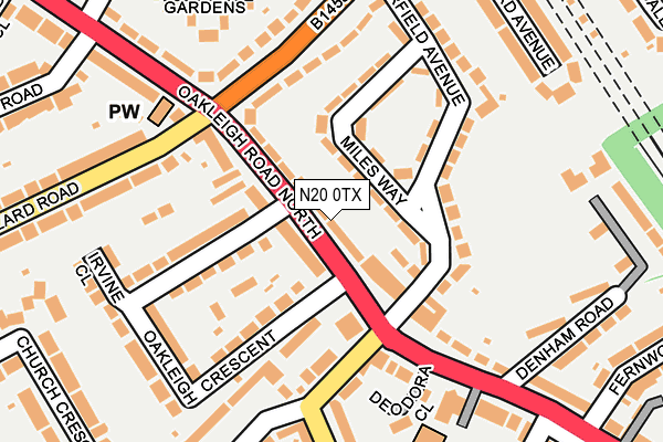 N20 0TX map - OS OpenMap – Local (Ordnance Survey) N20 0TX map - OS OpenMap – Local (Ordnance Survey)