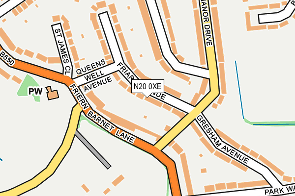 N20 0XE map - OS OpenMap – Local (Ordnance Survey) N20 0XE map - OS OpenMap – Local (Ordnance Survey)