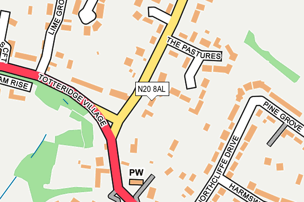 N20 8AL map - OS OpenMap – Local (Ordnance Survey)