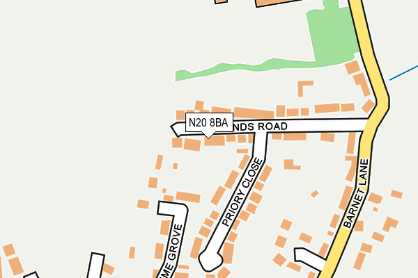 N20 8BA map - OS OpenMap – Local (Ordnance Survey) N20 8BA map - OS OpenMap – Local (Ordnance Survey)