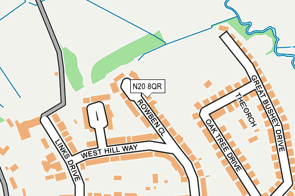 N20 8QR map - OS OpenMap – Local (Ordnance Survey)