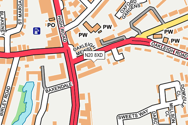 N20 8XD map - OS OpenMap – Local (Ordnance Survey) N20 8XD map - OS OpenMap – Local (Ordnance Survey)