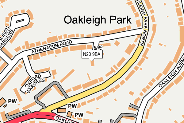 N20 9BA map - OS OpenMap – Local (Ordnance Survey) N20 9BA map - OS OpenMap – Local (Ordnance Survey)