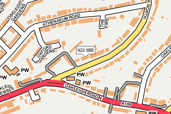 N20 9BB map - OS OpenMap – Local (Ordnance Survey) N20 9BB map - OS OpenMap – Local (Ordnance Survey)