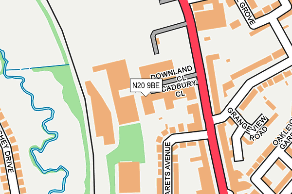 N20 9BE map - OS OpenMap – Local (Ordnance Survey) N20 9BE map - OS OpenMap – Local (Ordnance Survey)