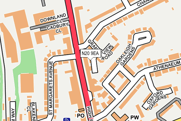 N20 9EA map - OS OpenMap – Local (Ordnance Survey) N20 9EA map - OS OpenMap – Local (Ordnance Survey)