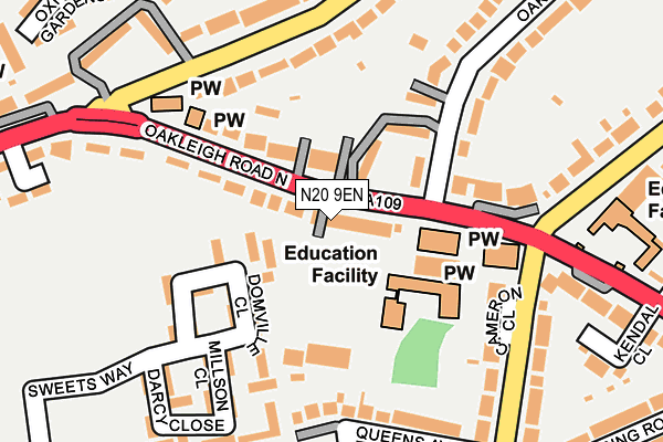 N20 9EN map - OS OpenMap – Local (Ordnance Survey) N20 9EN map - OS OpenMap – Local (Ordnance Survey)