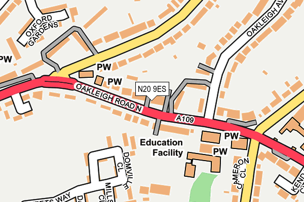 N20 9ES map - OS OpenMap – Local (Ordnance Survey) N20 9ES map - OS OpenMap – Local (Ordnance Survey)