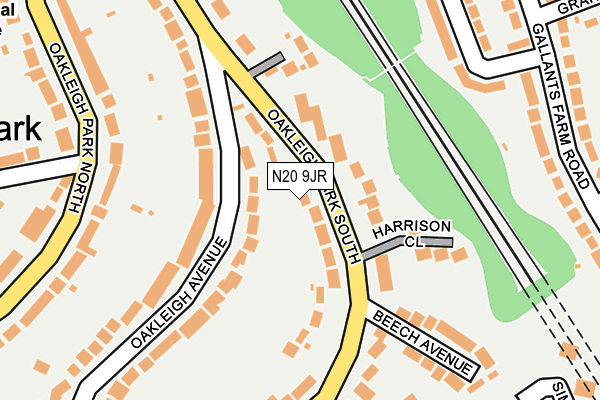 N20 9JR map - OS OpenMap – Local (Ordnance Survey) N20 9JR map - OS OpenMap – Local (Ordnance Survey)