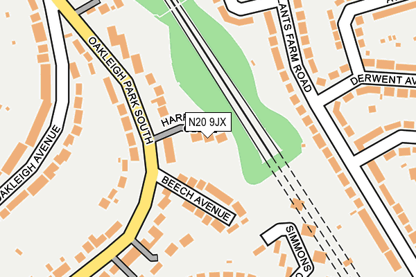 N20 9JX map - OS OpenMap – Local (Ordnance Survey) N20 9JX map - OS OpenMap – Local (Ordnance Survey)