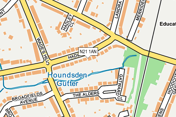 N21 1AN map - OS OpenMap – Local (Ordnance Survey)