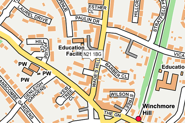 N21 1BG map - OS OpenMap – Local (Ordnance Survey)