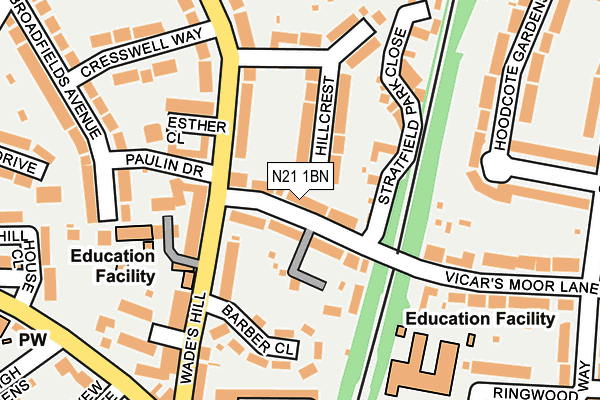 N21 1BN map - OS OpenMap – Local (Ordnance Survey)