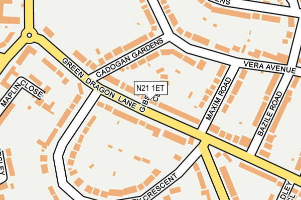 N21 1ET map - OS OpenMap – Local (Ordnance Survey) N21 1ET map - OS OpenMap – Local (Ordnance Survey)