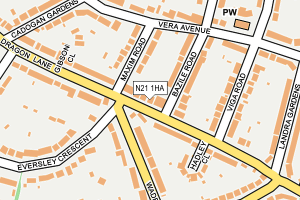 N21 1HA map - OS OpenMap – Local (Ordnance Survey) N21 1HA map - OS OpenMap – Local (Ordnance Survey)