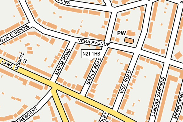 N21 1HB map - OS OpenMap – Local (Ordnance Survey) N21 1HB map - OS OpenMap – Local (Ordnance Survey)