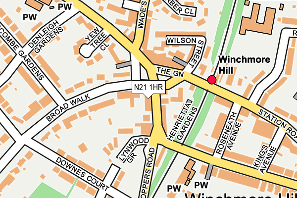 N21 1HR map - OS OpenMap – Local (Ordnance Survey)