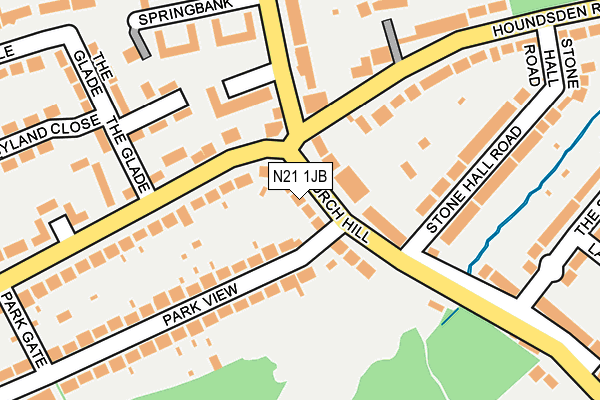 N21 1JB map - OS OpenMap – Local (Ordnance Survey) N21 1JB map - OS OpenMap – Local (Ordnance Survey)