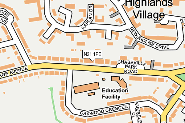 N21 1PE map - OS OpenMap – Local (Ordnance Survey) N21 1PE map - OS OpenMap – Local (Ordnance Survey)