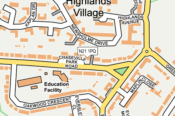 N21 1PQ map - OS OpenMap – Local (Ordnance Survey)