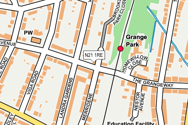 N21 1RE map - OS OpenMap – Local (Ordnance Survey)