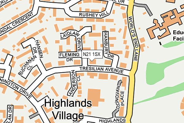 N21 1SX map - OS OpenMap – Local (Ordnance Survey)