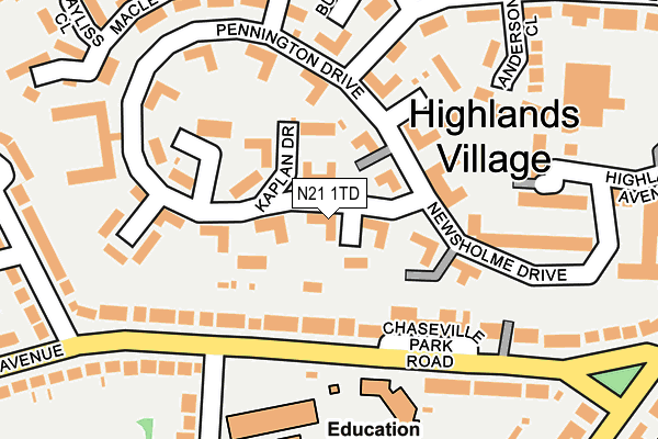 N21 1TD map - OS OpenMap – Local (Ordnance Survey) N21 1TD map - OS OpenMap – Local (Ordnance Survey)