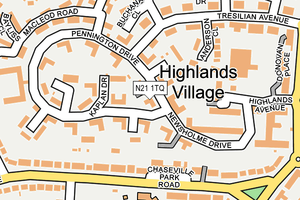 N21 1TQ map - OS OpenMap – Local (Ordnance Survey)