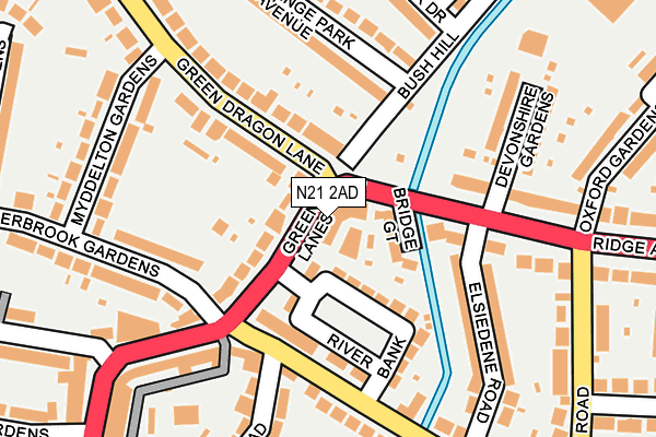 N21 2AD map - OS OpenMap – Local (Ordnance Survey) N21 2AD map - OS OpenMap – Local (Ordnance Survey)